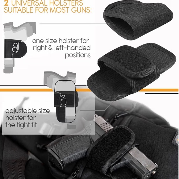 Black Tactical Compact Sling Bag | Concealed Carry - Picture 6 of 7